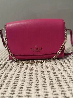 kate spade Hot Pink Crossbody with Gold Chain